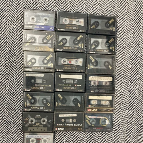 BASF Emtec chrome cassettes used, pack of 19, recorded in good condition