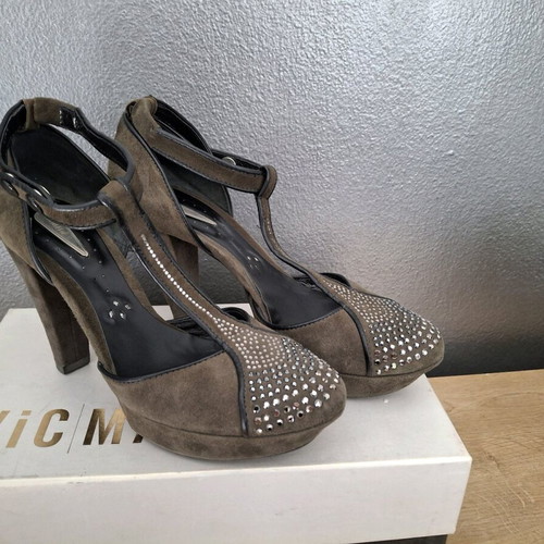 Vic Matie women's pumps used, leather, gray, size 38