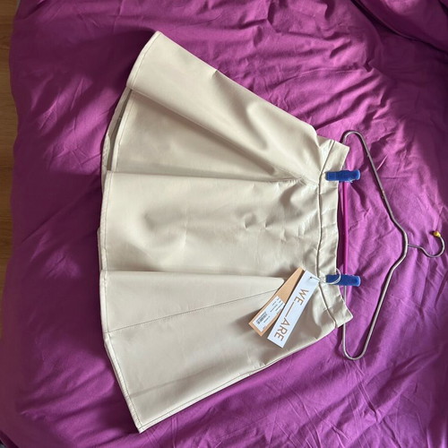 WeAre vinyl mini skirt eco leather ecru new, size medium
