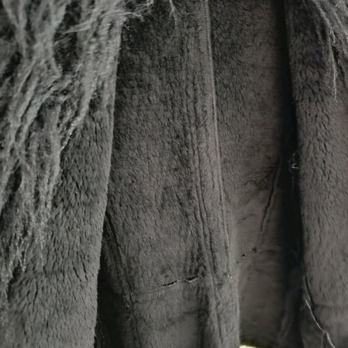 Petra women's jacket used, black and gray with fur details