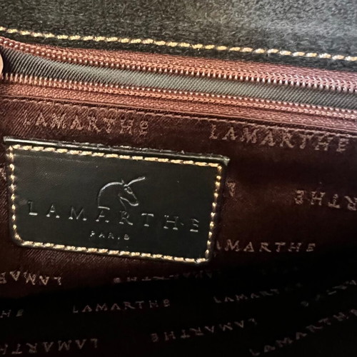 Lamarthe leather bag like new, black, with laptop compartment