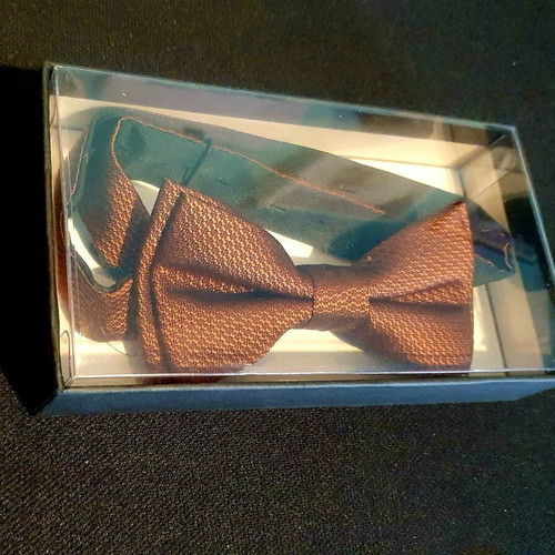 Bow tie like new with case, brown