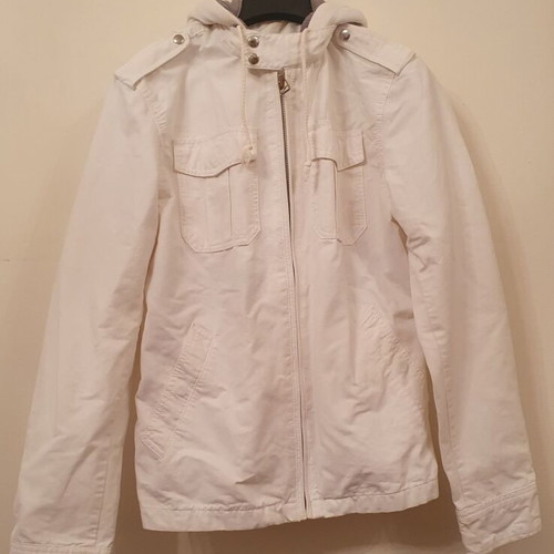 United Colors of Benetton white jacket with hood, size S