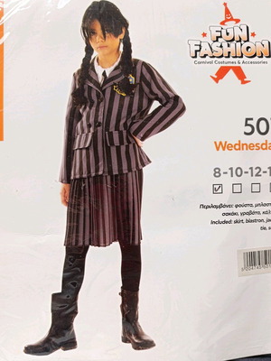 Wednesday carnival costume 8 years like new