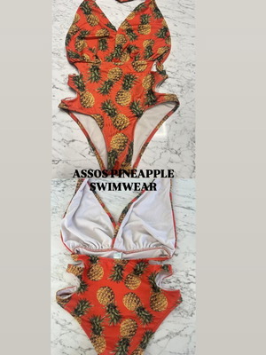 Pineapples Swimwear ASOS used, size S, orange