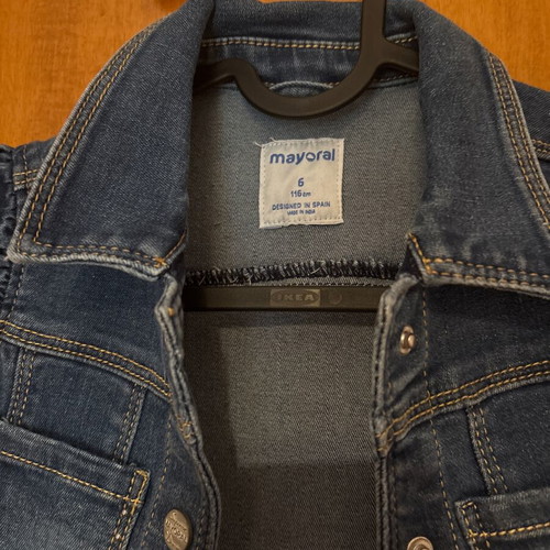 Mayoral sleeveless denim jacket size 116 for girls 5-6 years