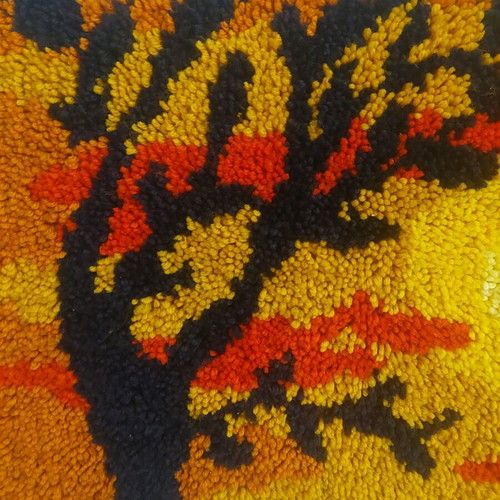 Vintage knitted wall art 1970 era, size 70 x 51.5, new