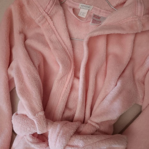 H&M Kids Fleece Robe Used, Pink Butterfly Design, Size 122-128 cm