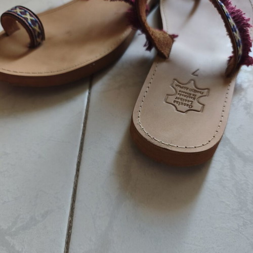 Handmade sandals slippers like new, size 37, multicolor purple