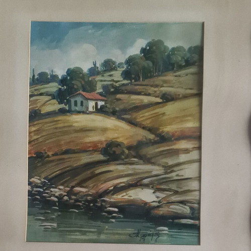Oil painting on cardboard Balafas like new