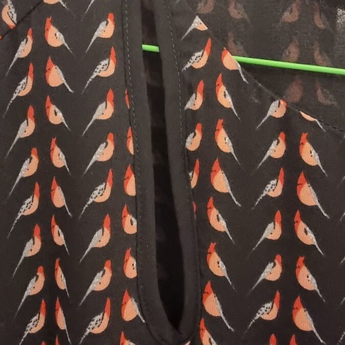 Mini dress See U Soon with bird print and pockets like new, black