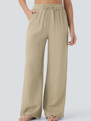 Halara linen-look pants new, beige, small
