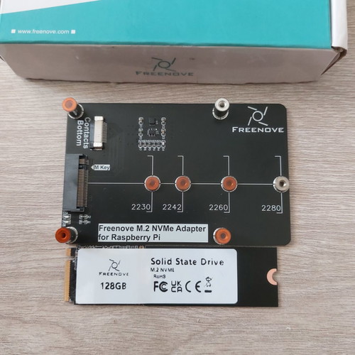 M.2 NVMe SSD Adapter Freenove for Raspberry Pi 5 with 128GB SSD new