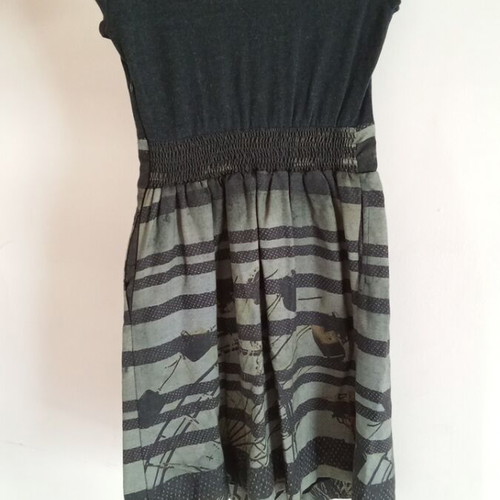 Attrattivo mini dress used, grey and green, size S