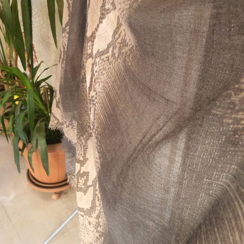 Scarf like new, 2 meters long, gray and beige