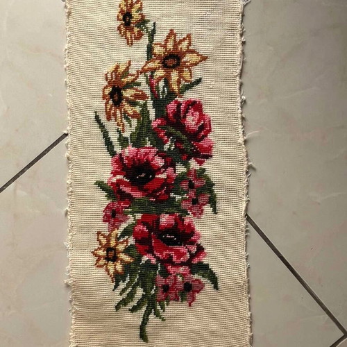 Handmade textile painting used, dimensions 0.50x0.21 m