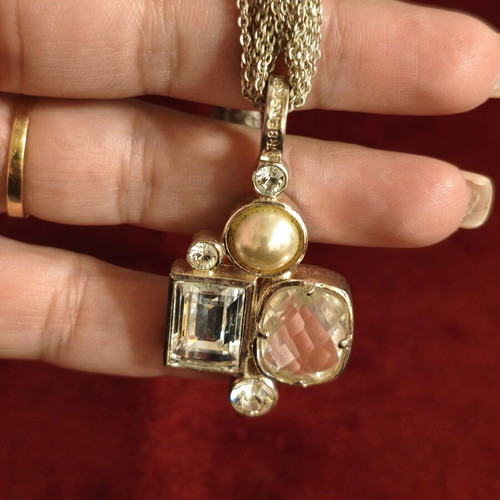 Dyrberg/Kern necklace used with crystals and geometric pendant