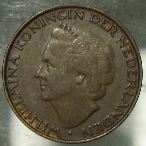 5 Cents 1948 Wilhelmina coin used