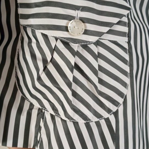 Striped women's autumn jacket Eugen Klein like new, gray and white