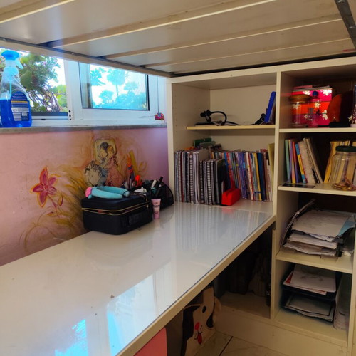 STUVA (SMÅSTAD) loft bed with desk, bookshelf, wardrobe & drawers 90x200 cm