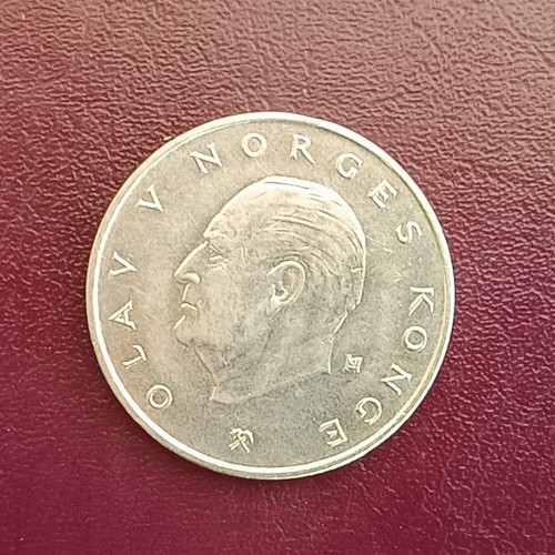 Norway 5 Kroner Coin 1982 used, copper-nickel