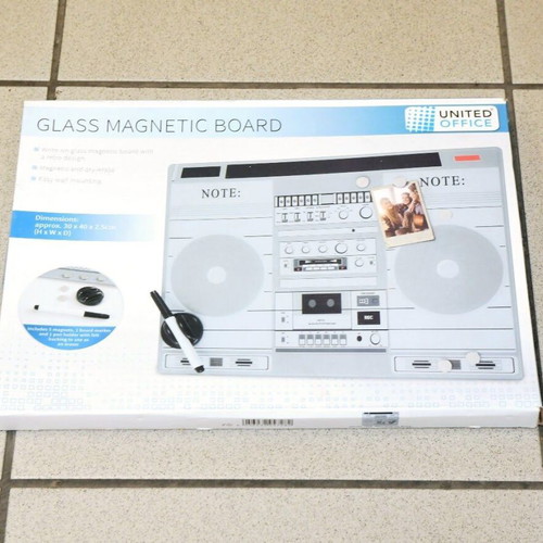Magnetic glass notepad large new