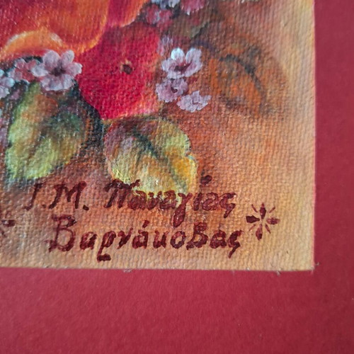 Canvas painting like new with bouquet of flowers