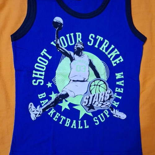 Sleeveless shirt for boys, blue, size 110-116 cm