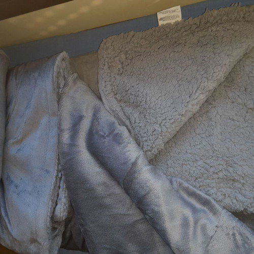 Grey blanket, fleece microfiber, 200x220 cm