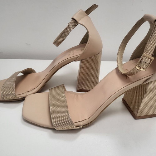 Mariella Fabiani sandals like new, pink gold leather platform heels