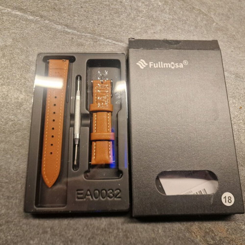 Fullmosa 18mm watch strap new, brown leather