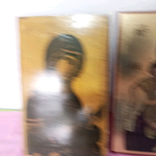 Wooden icons used, set of three