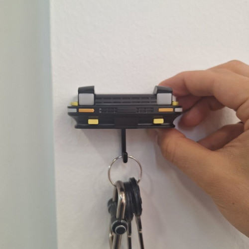 Key Holder Wall Mount with Pop-up Mechanism new, black with yellow details