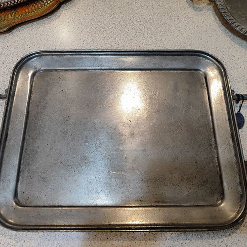 Vintage tin serving tray new with patina