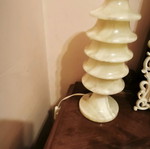 Table lamp used, white marble