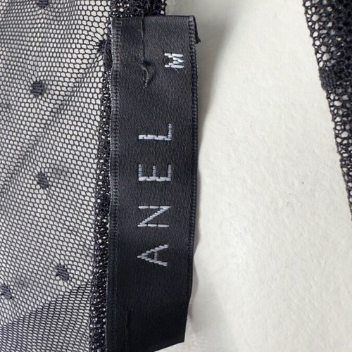 Bodycon evening dress black with mesh polka dots and leatherette like new