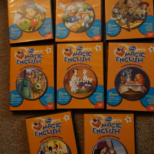 English learning DVDs for children used, set of 8