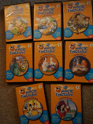 English learning DVDs for children used, set of 8