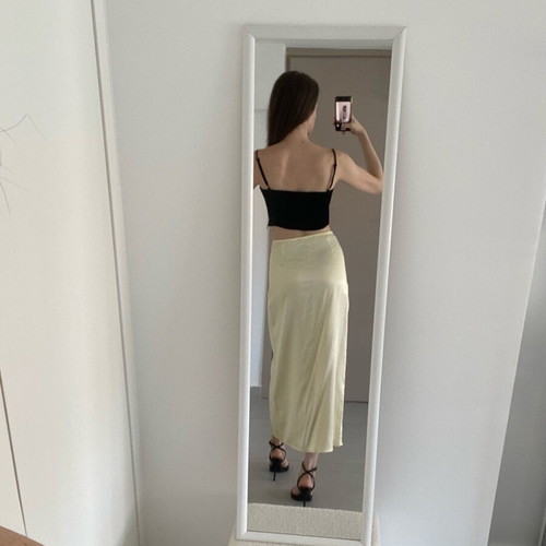 Zara satin skirt butter yellow size S like new