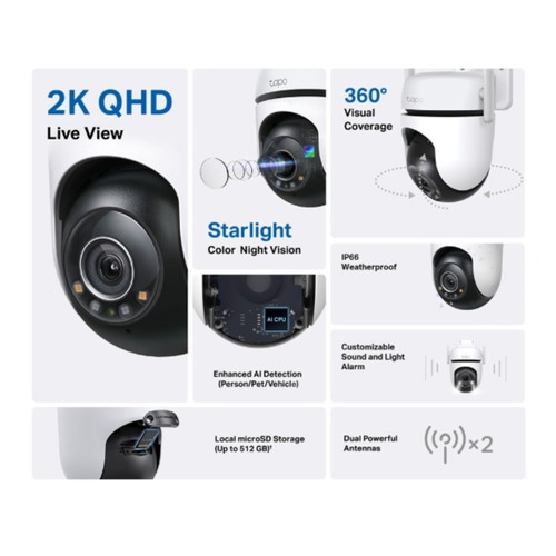 Tapo C520WS 2K QHD Outdoor Pan/Tilt Wi-Fi Camera