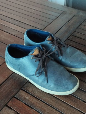 Timberland men's leather casual shoes navy used, size EU 45-46