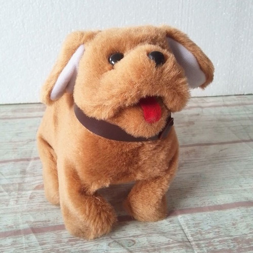 Plush mechanical dog used, non-working, 16x17 cm