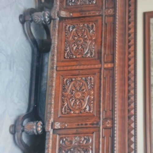 Large carved buffet used, solid oak, 2.5m length