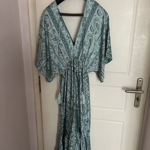 Caroline Morgan summer dress, white and green, sizes L and XL