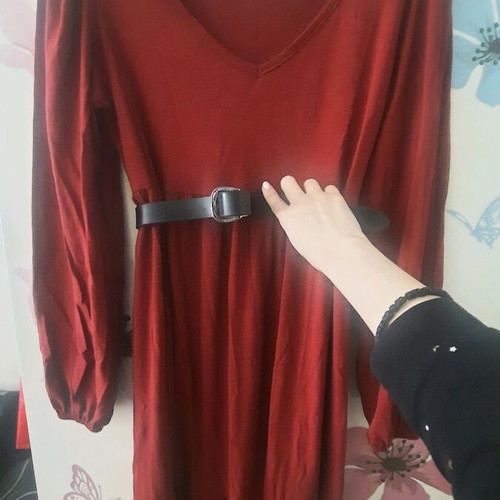 Long burgundy dress like new for winter, spring, autumn