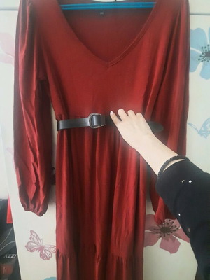 Long burgundy dress like new for winter, spring, autumn