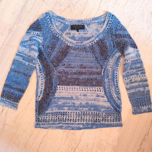 Rag&Bone crochet sweater blue, like new, size XS