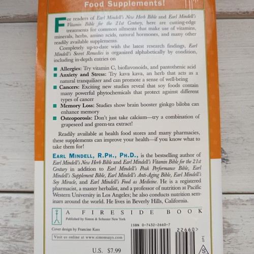 Earl Mindell's Secret Remedies book like new