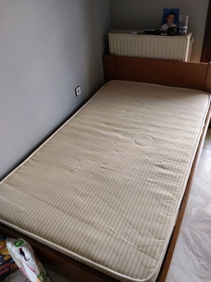 Bed with mattress used, mattress size 1.60×1.10