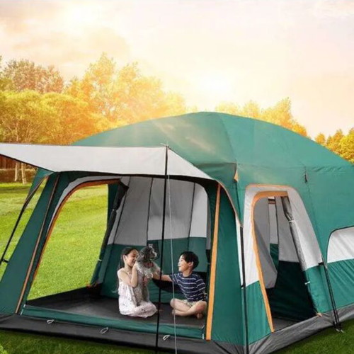 Family camping tent new, two-room with mesh windows, 4x3.05x2.1m